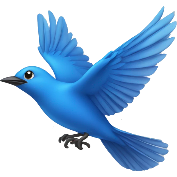 blue bird flying emoji