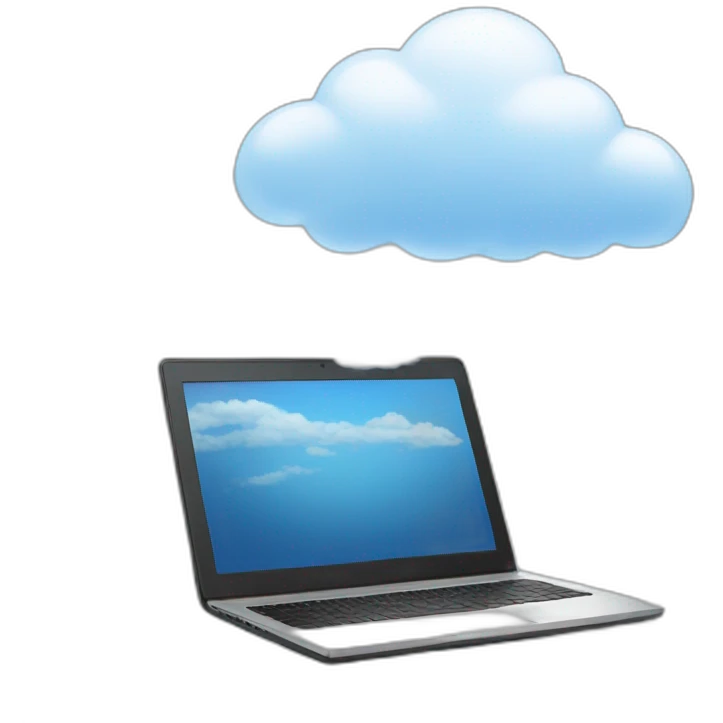 Laptop with cloud emoji