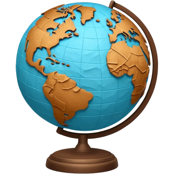 Papier-Mâché Globe with paper emoji