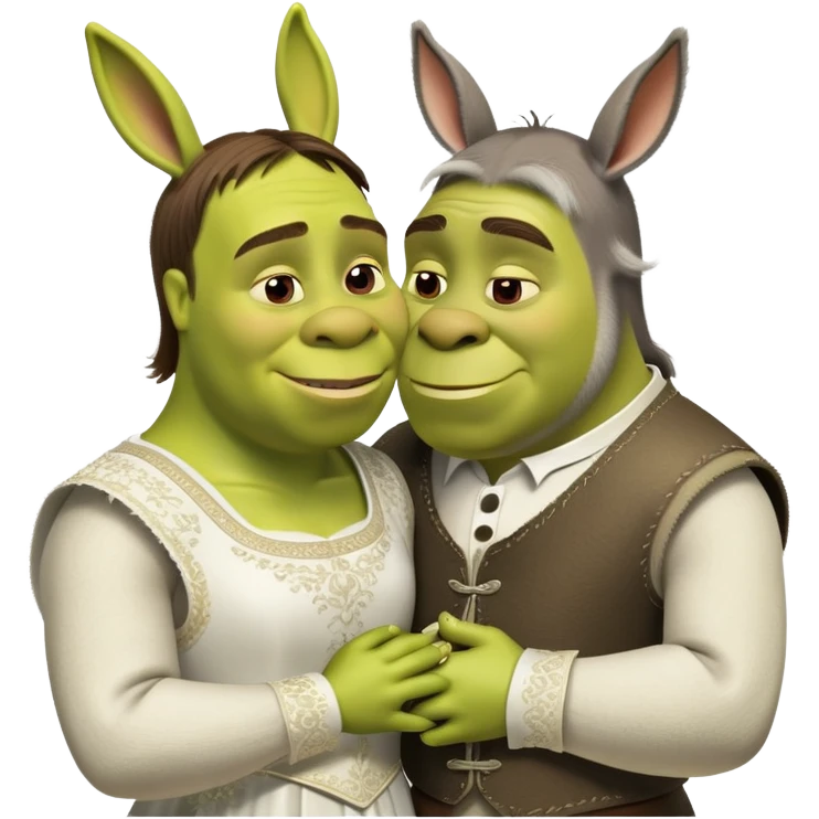 Shrek getting married to donckey emoji