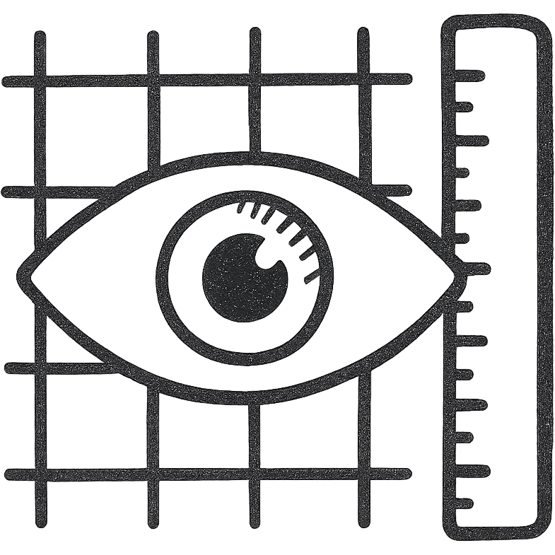  Stylized Eye + Grid + Ruler emoji