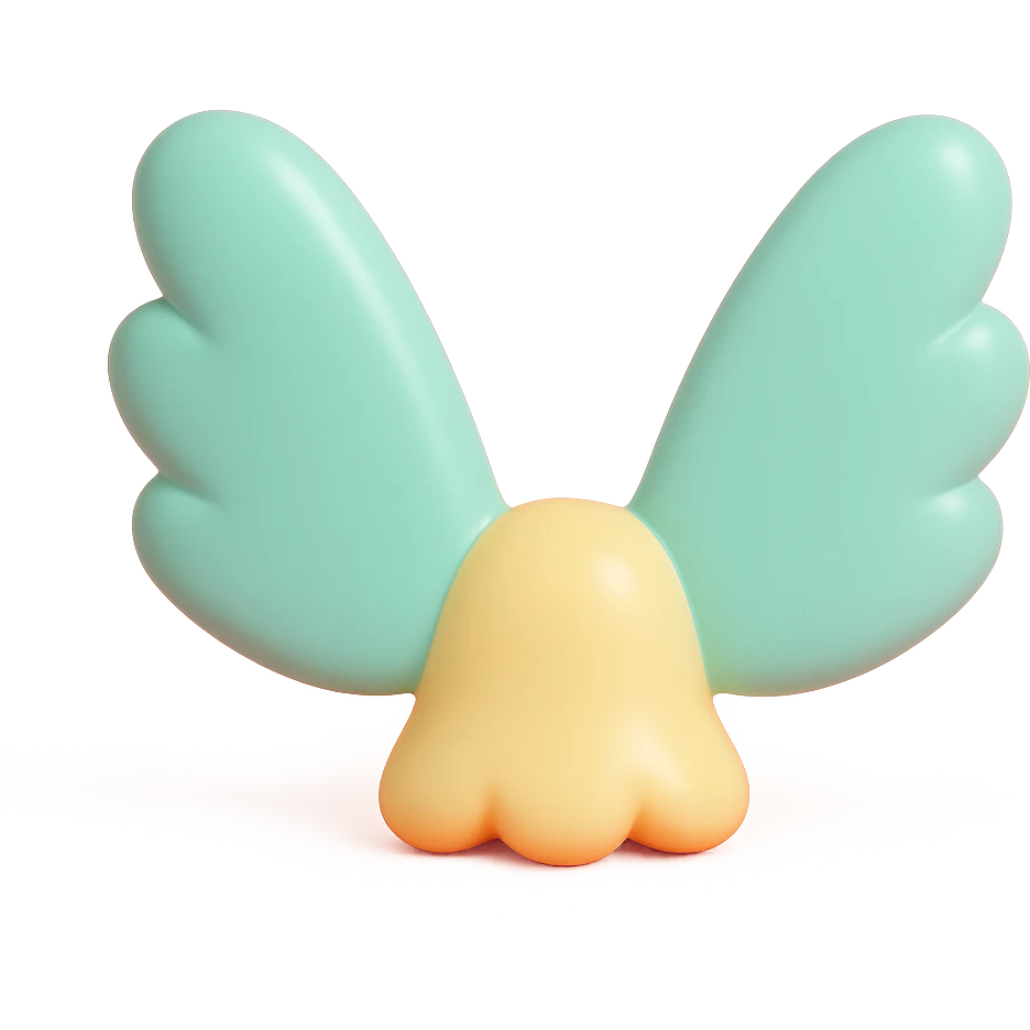 a pair of wings vinyl figure style emoji