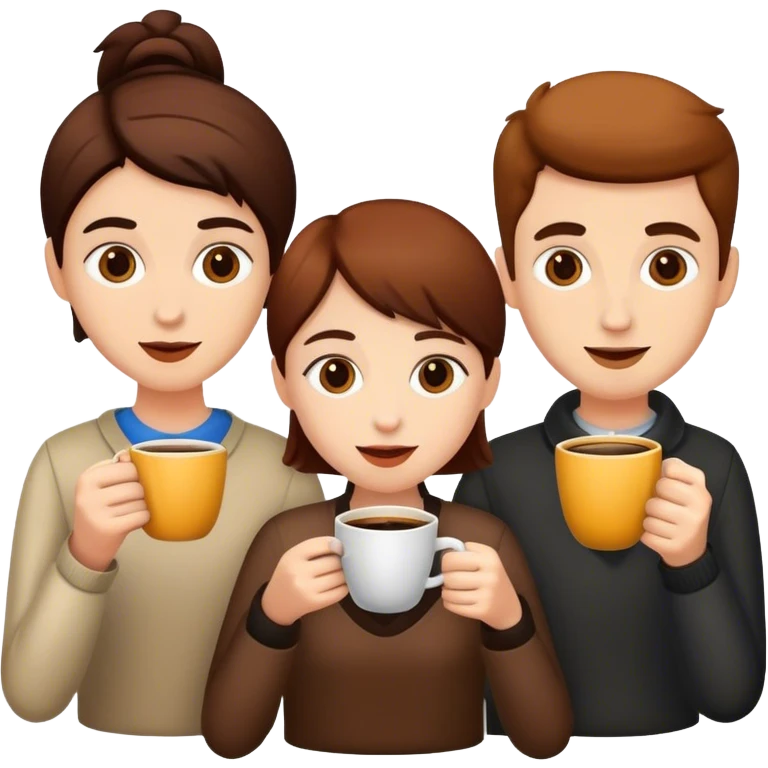 family drinking coffee emoji