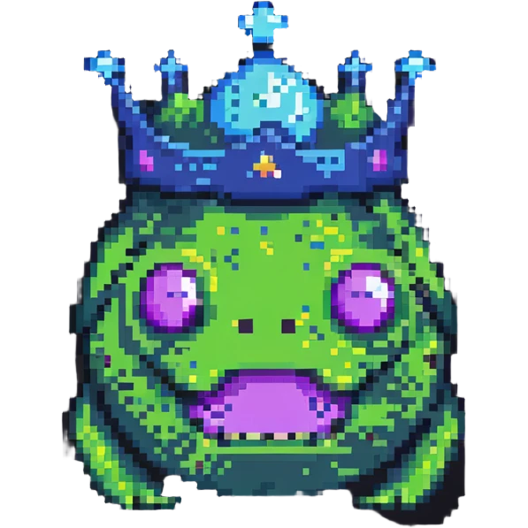 slime monster wearing a simple round crown emoji