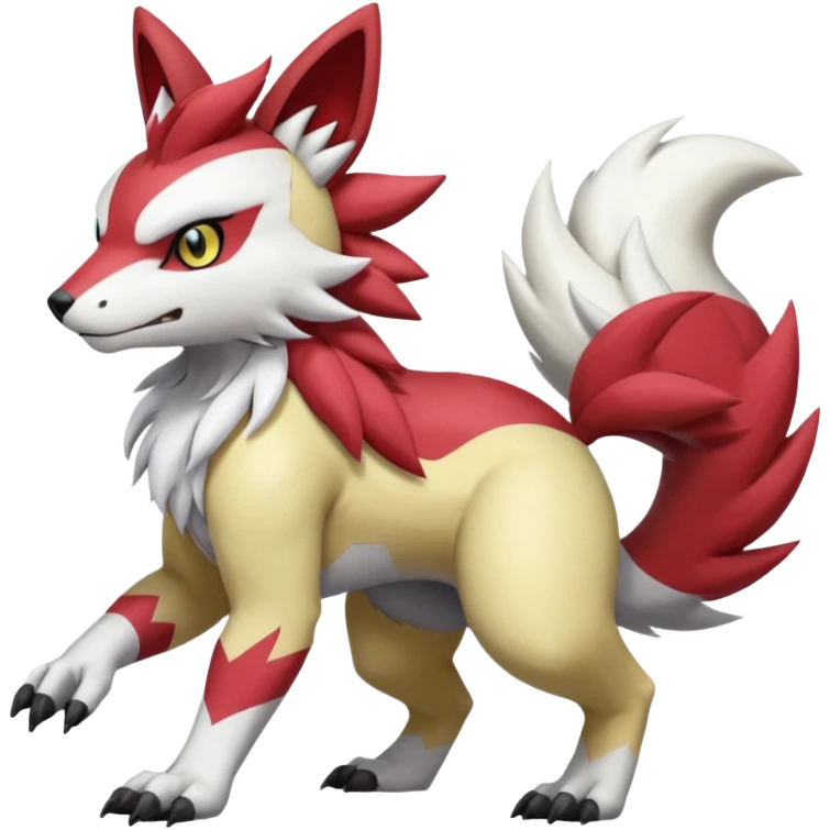 WereGarurumon-Obstagoon-Meloetta-Renamon-Zangoose-fusion-hybrid-creature (full body) emoji