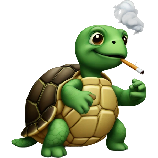 Turtle smoking a cigarette  emoji