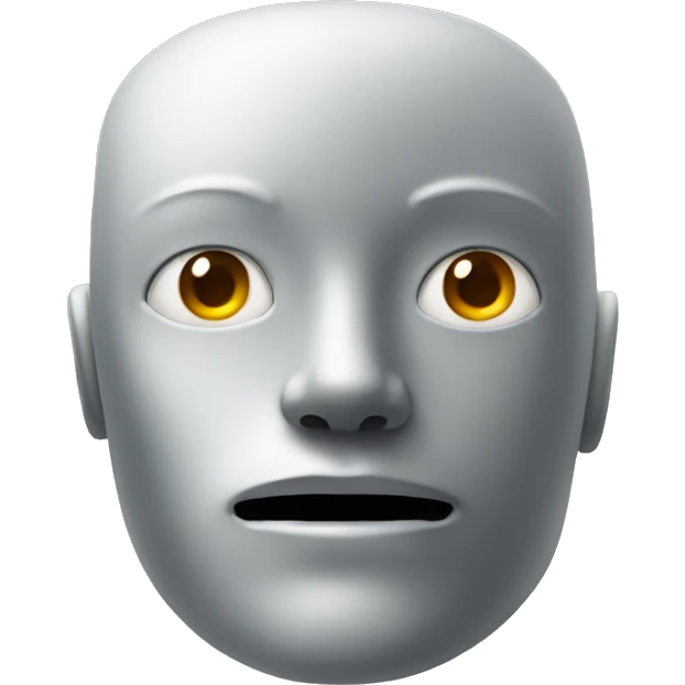 half face human, half face robot emoji