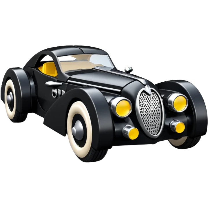  the animated series Batman aerodynamic Lego opulent dark knight futuristic concept loosely based on 1936 cord 812 jaguar(flat long straight faceted mechanical body) winged stealthy street hot rod  emoji