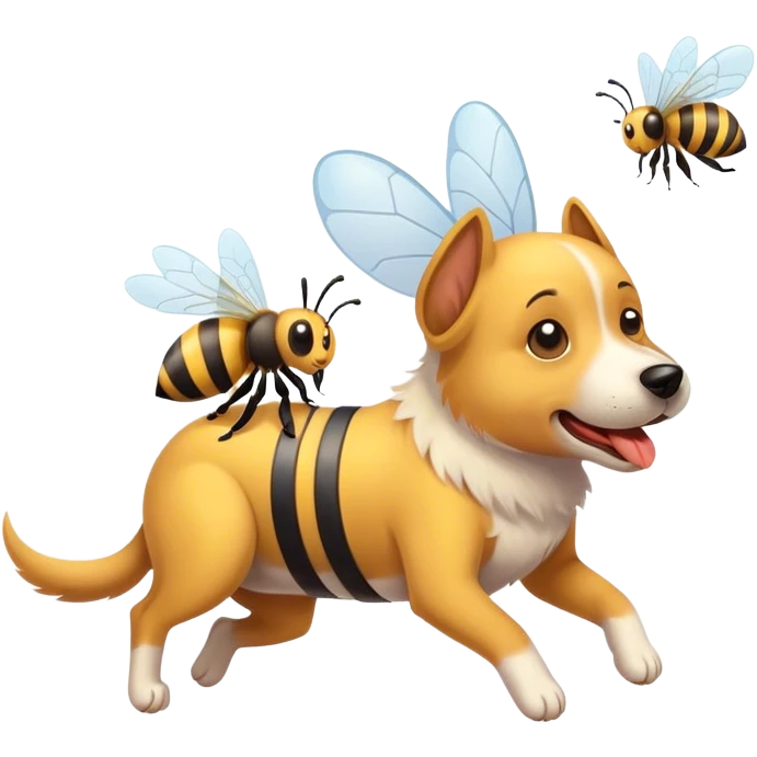 Dog stunt by bee emoji