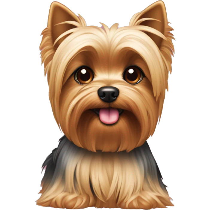 Yorkie dog with a pink ྀིྀི emoji