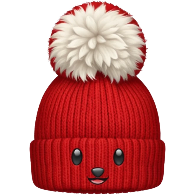 beanie with A fluffy pom-pom emoji