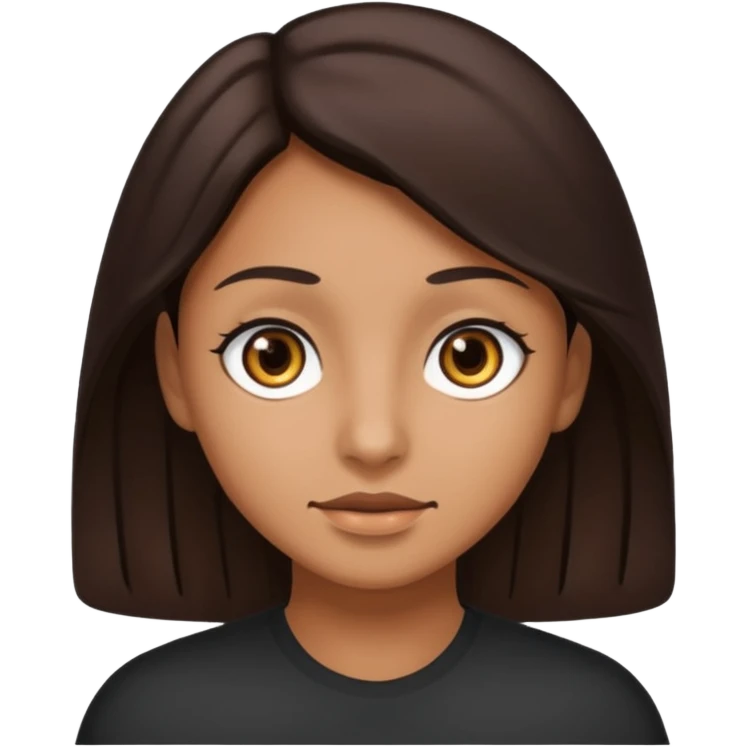 Tan skin dark brown hair dark eyes  emoji