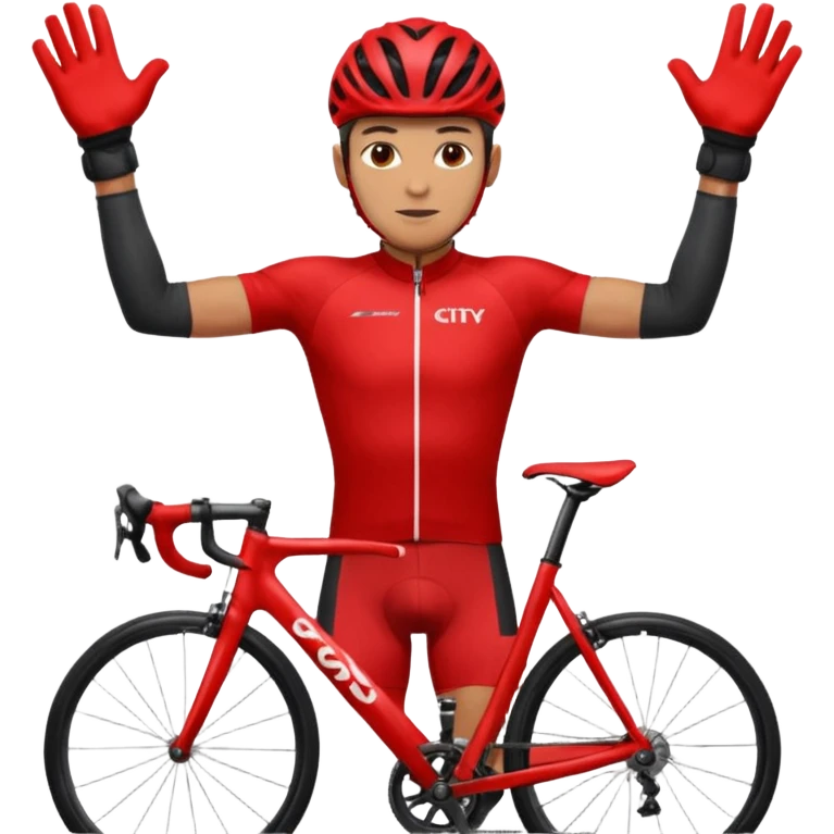 Racer + red jersey + bike gloves, City Cyclists. emoji