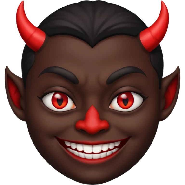 evil person with devilish smile and black face emoji