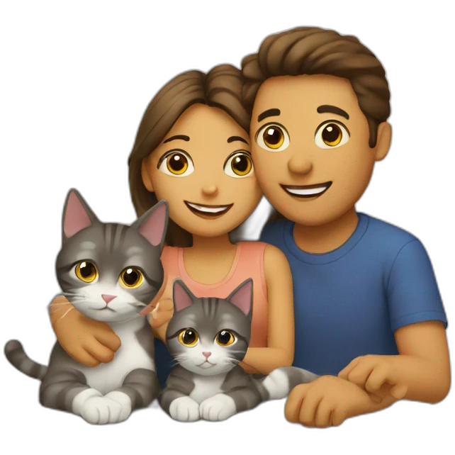 Family with 2 cats emoji