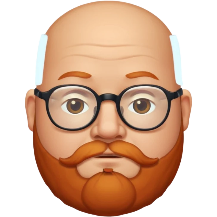 Bald fat man With ginger beard wearing glasses emoji