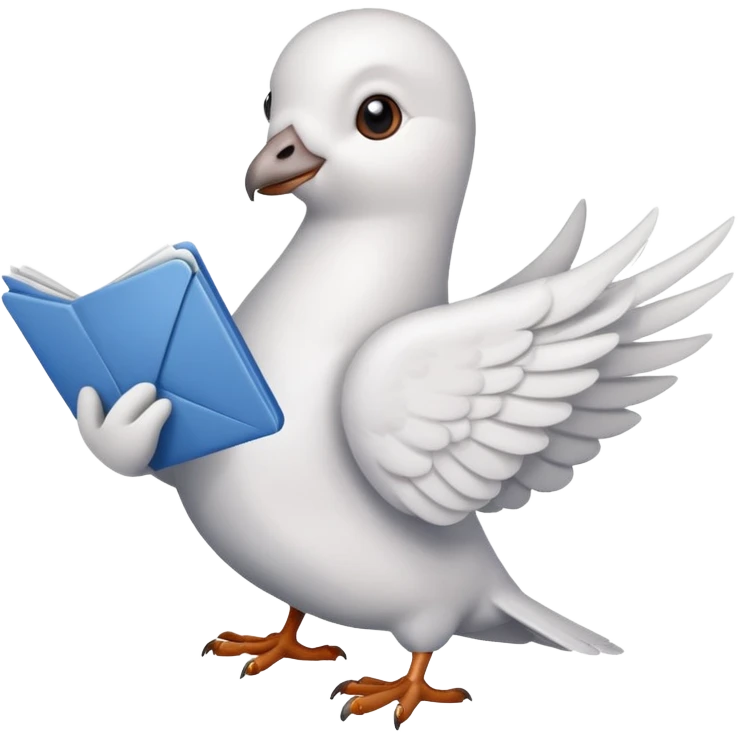 a dove with a letter in its paws emoji