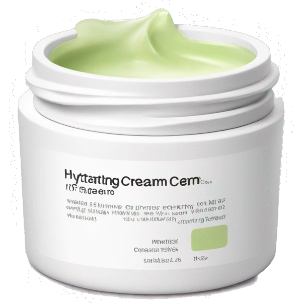 hydrating cream pot with label emoji