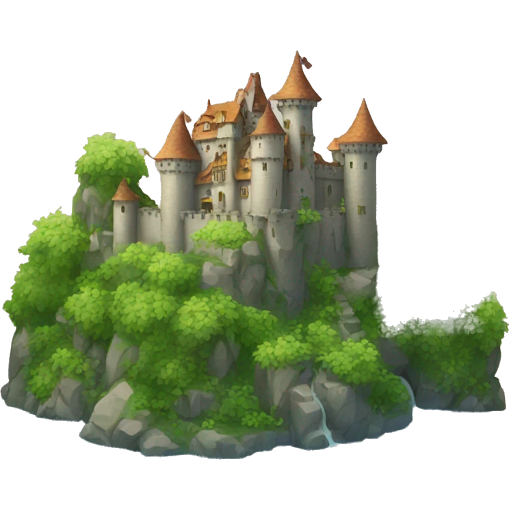 castle with plants emoji
