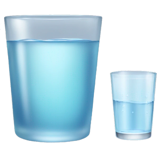 The same glass of water and an empty glass together emoji