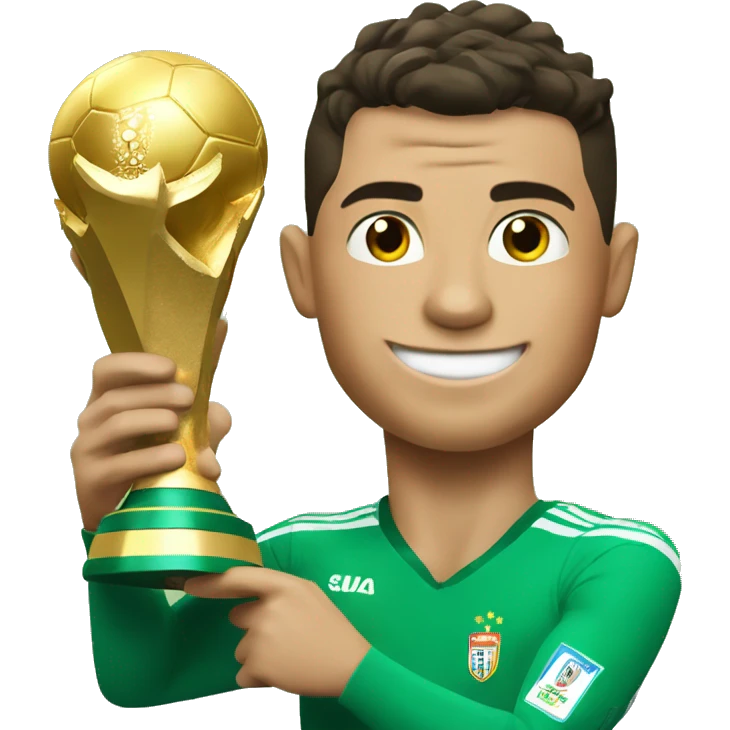 Cristiano Ronaldo with the World Cup award  emoji