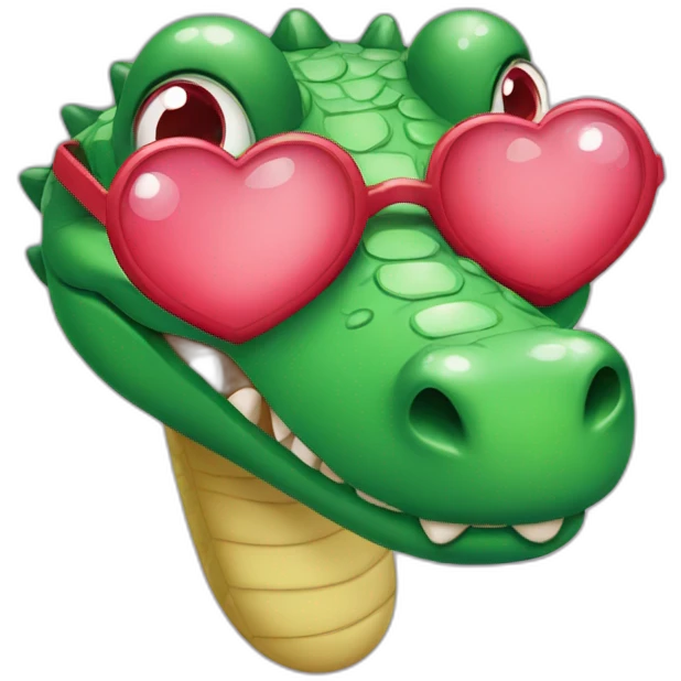 crocodile with heart eyes emoji