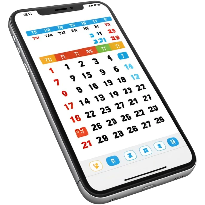 smartphone with calendar app showing on screen emoji
