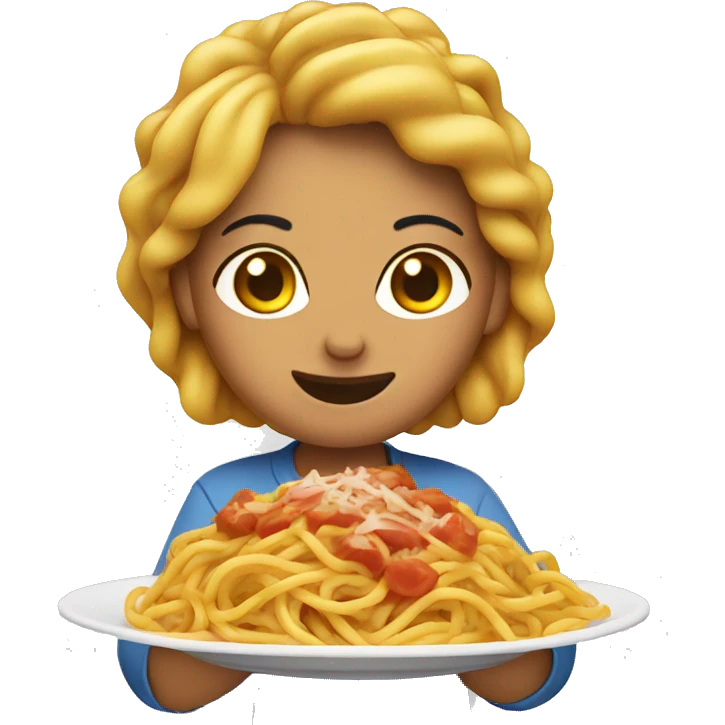 Woman eating spaghetti  emoji