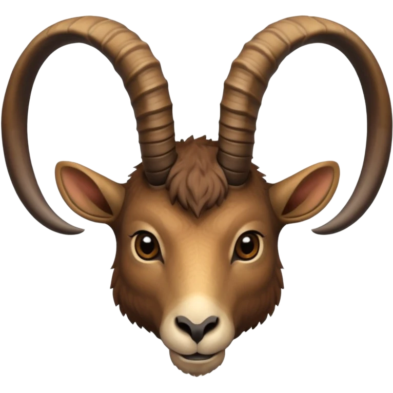 alpine ibex face with straight horns emoji