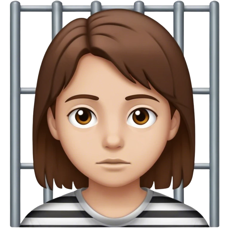 teen with brown hair in jail emoji