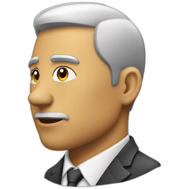 man in suit looking to the right (side view) emoji