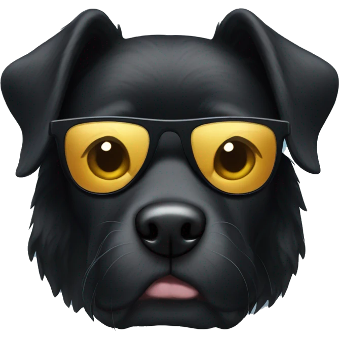 Black dog with sunglasses emoji