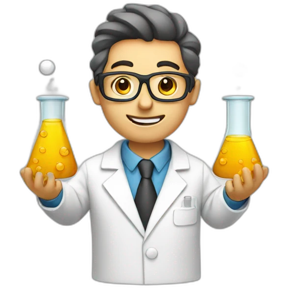 chemist with two beakers emoji