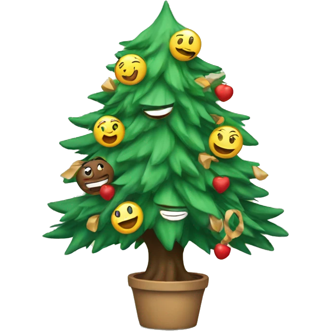 happy moments by the tree emoji