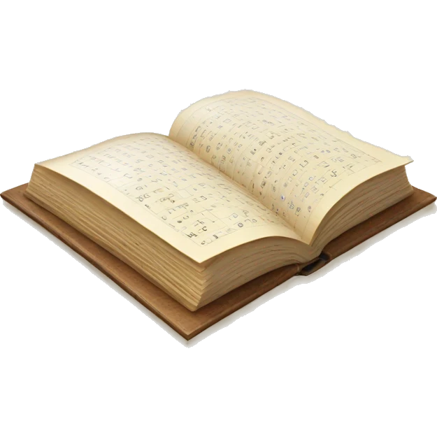 book opened in the middle with mathematics in its pages emoji
