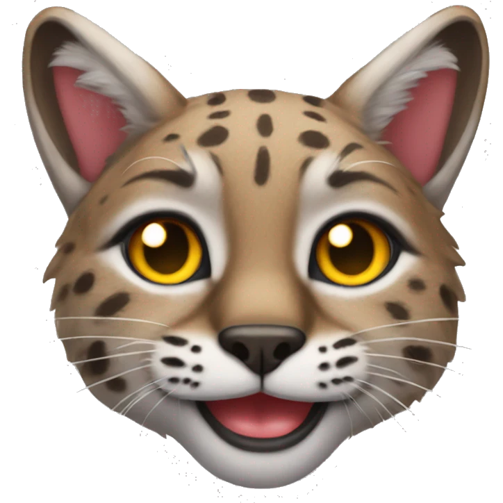 Bobcat with heart eyes emoji
