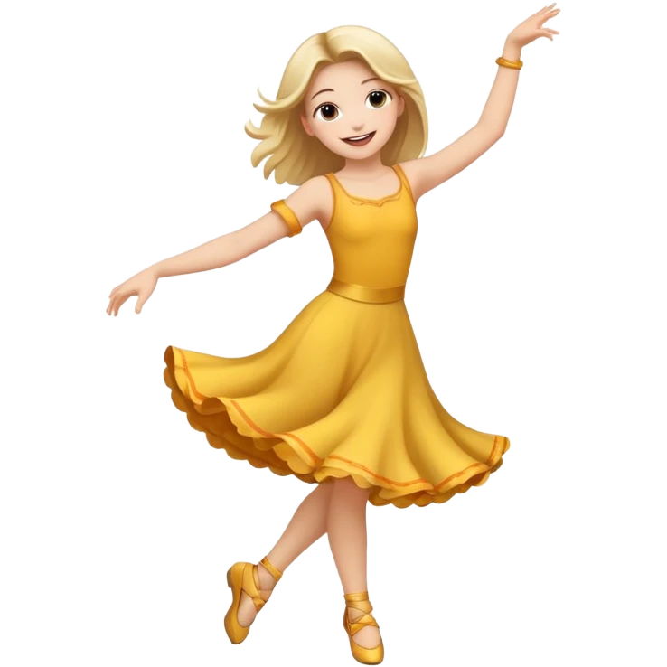 Happy girl dancing full body emoji