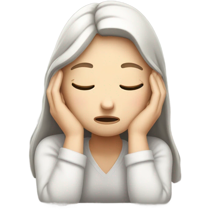  White girl ashamed of herself of hiding face in hands emoji