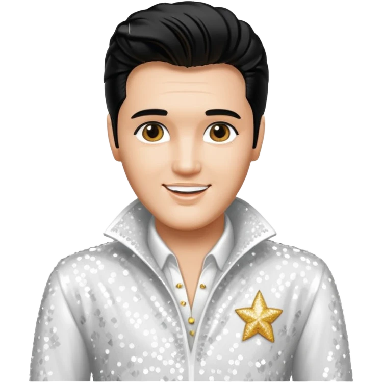 Elvis Presley with white sequin outfit emoji