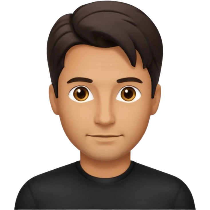 A very handsome successful man in his 40s. Day hair. Wearing black   emoji