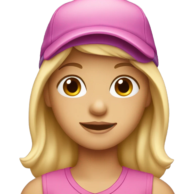 Blond girl wearing ball cap emoji