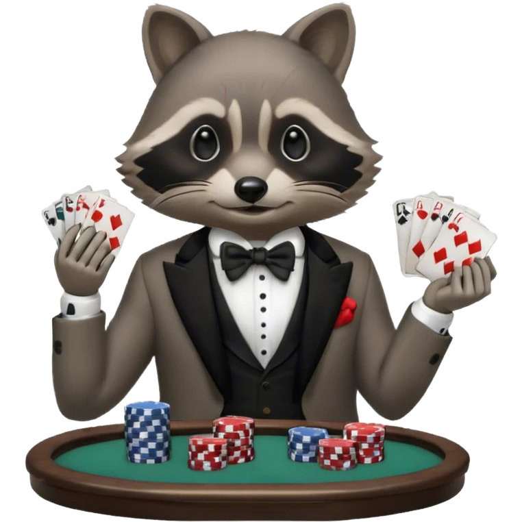 Racoon in the casino emoji