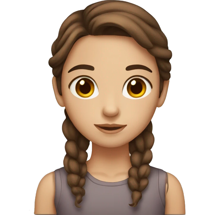 girl with brown hair and brown eyes emoji