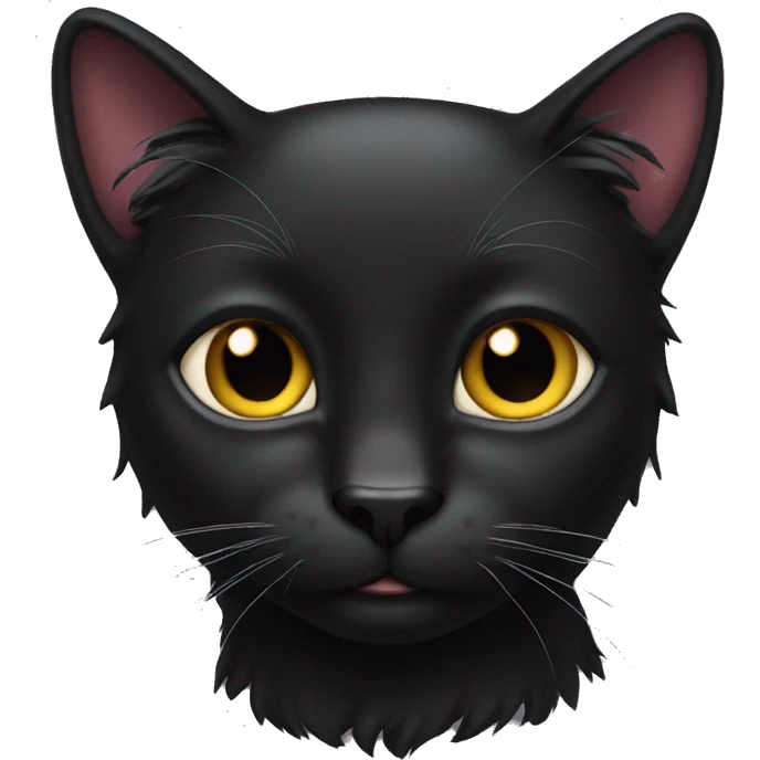 long hair black cat emoji