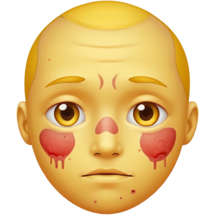 A circular yellow face with many small and close together face herpes sores emoji