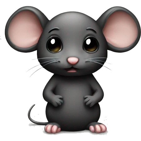 little sad mouse black  emoji