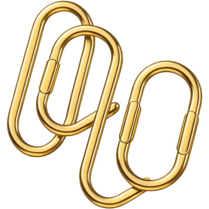 Aesthetic two gold paper clips emoji