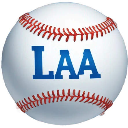 Blue Baseball with the letters (LA) in the center of the ball in white  emoji