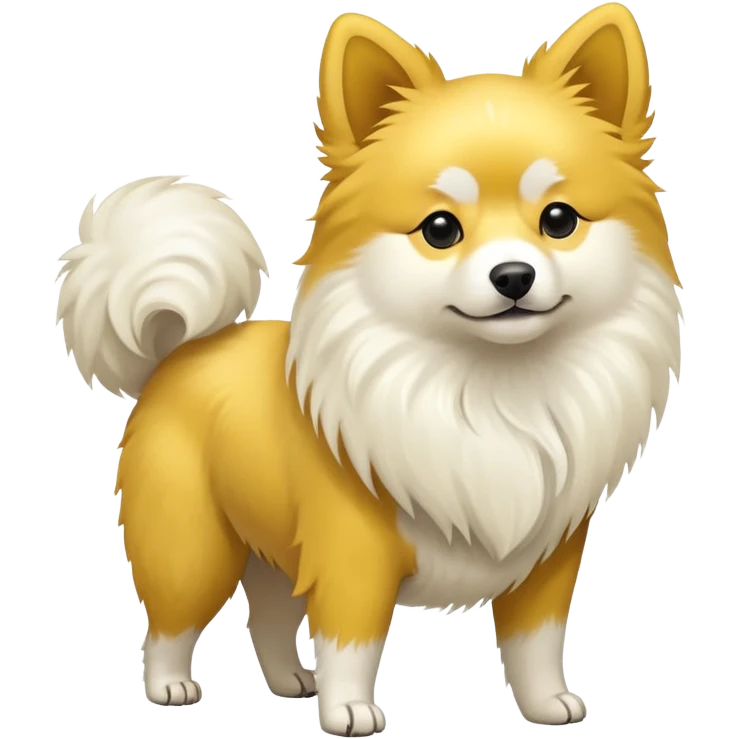 Yellow and white Chinese native dog emoji