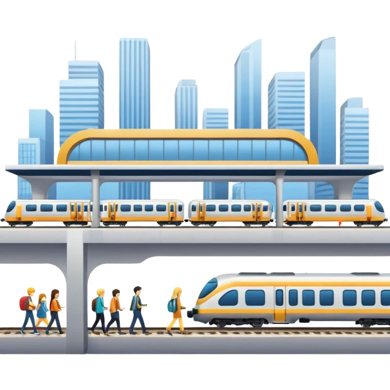 a train station between two cities emoji